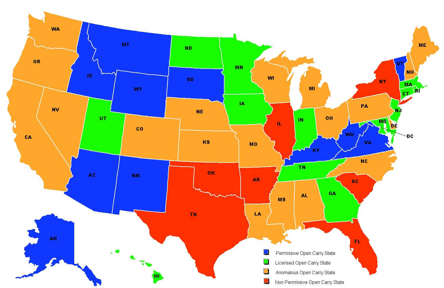 map showing best states with credit scores